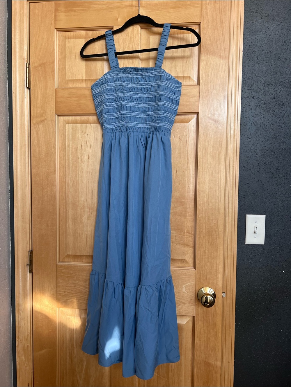 Grace Karin Dusty Blue Smocked Tank Dress